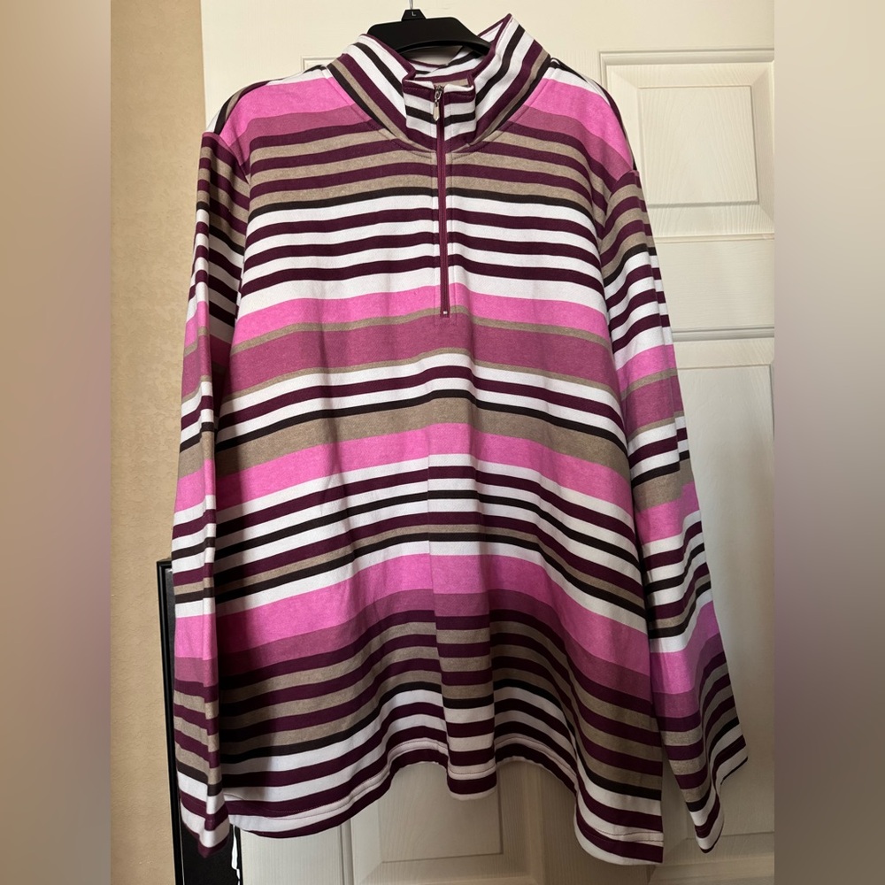 Blair Womens 3XL Multi Color Fleece Lined Jacket Zip Up Front